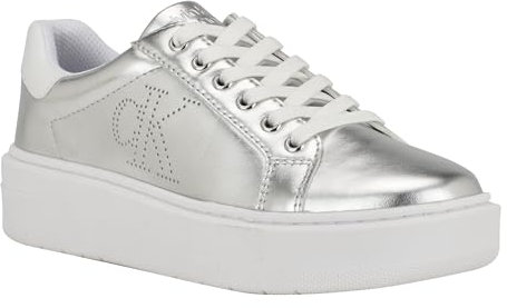 Calvin Klein Women's Daili Sneaker, Silver/White 040, 38 EU