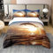 Dolphin 100% Baumwolle Bettbezug 135x200,Ozean Thema Tröster Abdeckung,Abstrakte Delphin Silhouette Bettwäsche,Küsten Meerestiere Bett,Bunte Sonnenuntergang Zimmer Dekor Quilt Cover mit 1 Kissenbezug