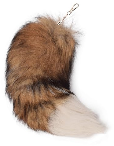 Putextile Pendentif queue de renard environ Fourrure Queue Porte-clés Extra Large Porte-clés Sac Accessoires de Voiture Porte-clés Pendentif Doux Duveteux Sac à Main Décoration