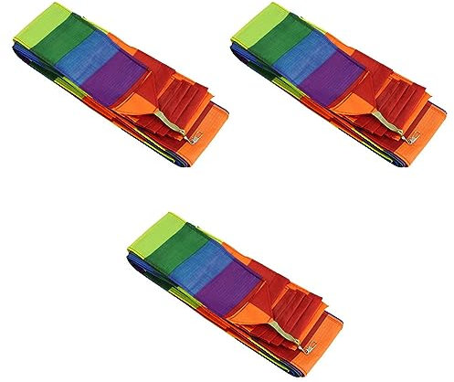 pintoc 3X Super Nylon Lenkdrachen Schwanz Regenbogen Linie Kite Zubehoer Kinder Spielzeug