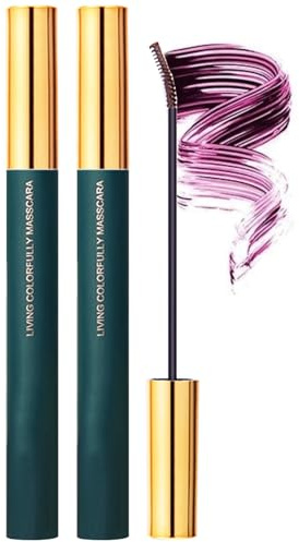 KDJXZ Thin Wand Mascara 2PCS, Burgundy & Berry Color, Soft Brush, Long Lasting, Anti-Smear
