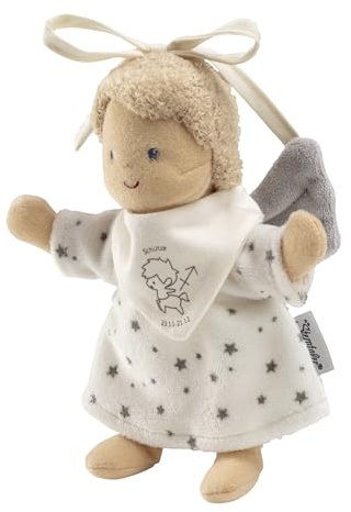 Sterntaler Spielpuppe zum Aufhängen, Schutzengel mit Halstuch, Motivdruck Sternzeichen Schütze, Geschenk Idee für Jungen und Mädchen