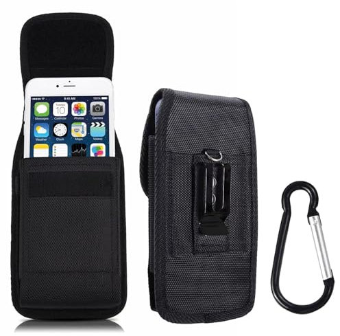 Porta Cellulare da Cintura,Sacchetto Della Clip Verticale Custodia,Fondina Porta Cellulare con Moschettone,Portatelefono da Cinta,Custodia Verticale con Clip per Cintura per Cellulare/Smartphone