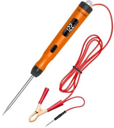 VKALTUL Spannungsprüfer Auto P50, DC 6V/12V/24V Digital Prüflampe KFZ mit 3 Modi Spannungsmessung Erkennung von Positiver Negativer Richtung Frequenzvorhersage für Kfz-Schaltkreisreparatur