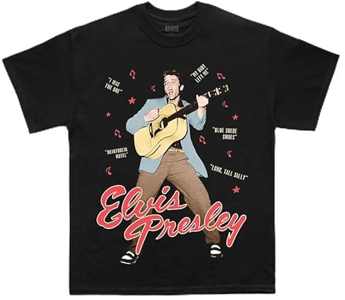 ELVIS PRESLEY Unisex-Erwachsene Artist Merch, Schwarz, S