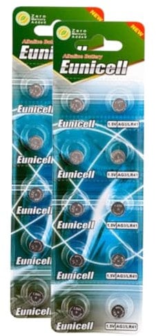 Eunicell - 10 x LR41/AG3 1.5V Alkaline Battery - Suitable for use in LED lights, Digital Voice Recorders, Toys, Blood Glucose, Cholesterol Testing, Meters, Toys