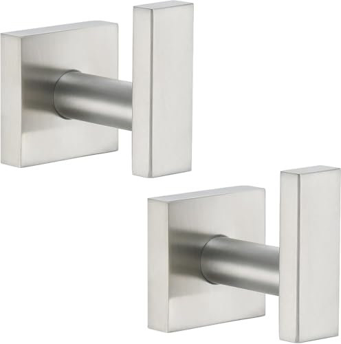 ALTPWJW Door Hooks,2 Pack Stainless Steel Towel Hooks for Bathrooms Screw in Coat Robe Hook(Silver)