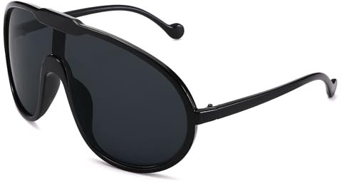 COASION Übergroße Sonnenbrille Damen Herren Große Retro Unregelmäßige Neueste Stilvolle Schild Pilot Sonnenbrille UV400 Schutz Brille