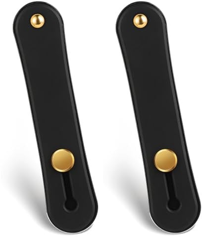 2Pcs Universal Silicone Phone Strap Grip and Finger Stand - Suitable for Most Smartphones (Black)