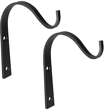 GAROZATION 2 Stücke Eisen Biegen Blume Korb Haken Für Anlage Mantel Haken Metall Kleiderbügel Dekorative Hängen Halterung