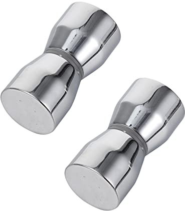 Gadpiparty 2pcs Shower Glass Door Knob Bathroom Round Back Handle Pull Flush Handles for Doors