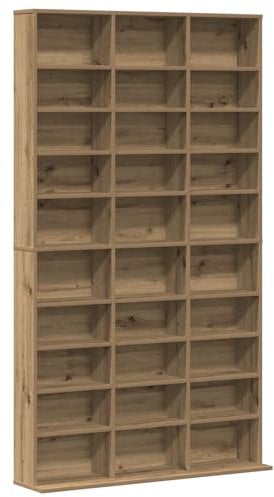 vidaXL CD-Schrank Artisan-Eiche 101 x 23 x 177,5 cm Holzwerkstoff, Wohnzimmer Stauraum, freistehende Bücherregale, viel Platz, robuster Medienspeicher, minimalistisches Design