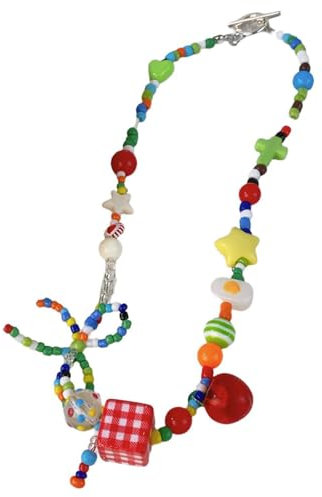 LEELOU Bunte Perlen Halskette/Armband Bowknot Halshoker Mit Stern Und Obstcharme Modeaccessoires Für Frauen Und Mädchen