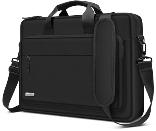 TECOOL 15.6 16 Zoll Laptoptasche Aktentasche für 15-15.6 Zoll Lenovo Acer ASUS Dell HP Macbook Pro 16 Notebook Tasche,15.6 Umhängetasche Wasserdicht Schultertasche,15.6 16 PC Laptop Tasche,Schwarz