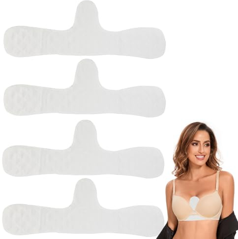 GodtKowty 4-Pack Reusable Cotton Bra Liners – Comfortable Under-Breast Sweat Absorber Pads, Soft and Durable, for Daily Wear and Sports, Prevents Skin Irritation from Sweat