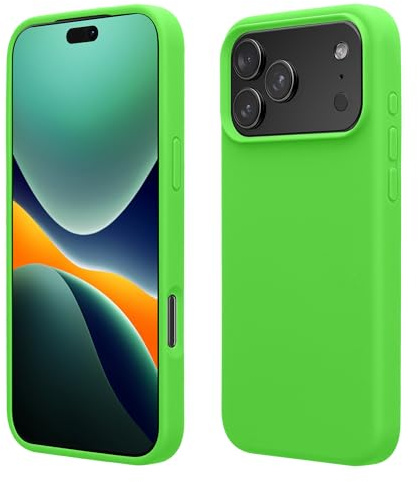 kwmobile Handyhülle für iPhone 17 Pro Hülle, für iPhone 17 Pro Case - Hülle Silikon - kabelloses Laden - Limettengrün
