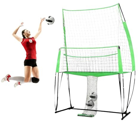 HUOMMGS Volleyball Trainingsnetz 3 In 1 Volleyballnetz Höhenverstellbar Volleyball Netz 244 x 335cm Volleyballtrainingsgerät Tragbarer Volleyballrebounder Tennisnetz Badmintonnetz für Schule