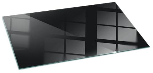 Kaminofen Glasplatte 120x60 cm Funken- und Kratzfest Rechteckig Bodenplatte Kaminglas für Kamin Funkenschutzplatte Gehärtetem Glas Ofenglas Kaminplatte - Farbe: Schwarz