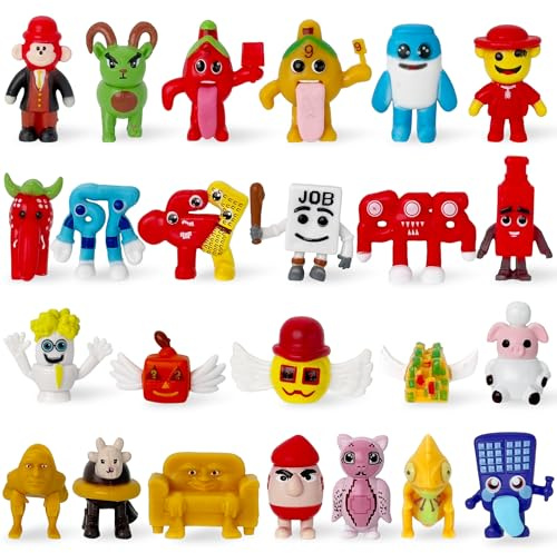 Gensly 24 Figuras Brainrot Elefante fresa/67/666 Mini Figuras para Fans Estatuilla Coleccionable Creativa