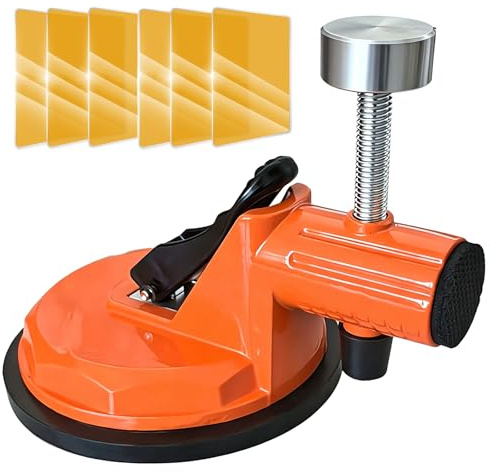 Floor Gap Fixer Tool with 6 PCS Sticky Pads, Laminate Flooring Tools | For Wood and Vinyl Planks, Carbon Steel Floor Suction Cup Tool with Rubber Pad