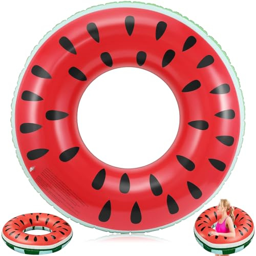 ZesGlyxyr Galleggiante Piscina Anguria Cerchio, Anello di Nuoto Adulti, Graziosa Piscina Gonfiabile Galleggiante per Feste in Piscina per Spiaggia Nuoto Festa Estiva