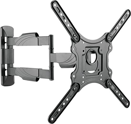 SCHWAIGER TV Wandhalterung 23-75 Zoll Fernseher Halterung universal bis 35kg Schwenkarm neigbar schwenkbar drehbar ausziehbar VESA 100x100 bis 400x400 Aluminium schwarz
