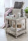 Beauty.Scouts Beistelltisch Village Rattan Polyrattan Weiss Gartentisch Tisch Glasplatte 50x56x50 cm