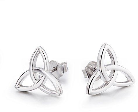 Keltische Knoten Ohrringe 925 Sterling Silber Keltischer Triquetra Trinity Knoten Ohrstecker Schmuck für Damen Mädchen Kinder (Keltische Knoten Ohrstecker 2)
