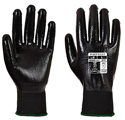 Portwest A315 Water Resistant All-Flex Grip Glove Black, X-Large