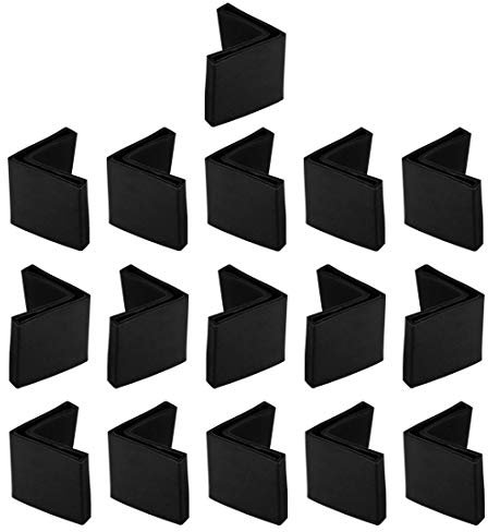 sourcing map 40mm x 40mm Angle Iron Foot Pads L Shaped PVC Furniture Desk Leg Caps End Covers Floor Protector Black 16 Pcs