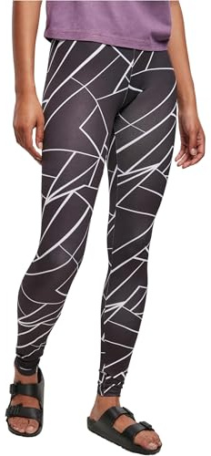 Urban Classics Women's Ladies AOP Leggings, Geometric Black, XL