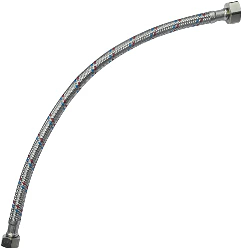 AERZETIX - C50993 - Manguera de conexión flexible - 400mm - 1/2 hembra - 3/8 hembra - grifo monomando sanitario cocina baño fontanería