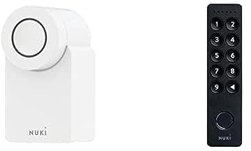 Nuki Smart Lock 3.0 for Euro Profile Cylinder, Smart Door Lock for Keyless Access with No Screwing or Drilling Required, Retrofittable Electronic Door Lock, White + NUKI Keypad 2.0