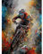 Artery8 Mountain Biker Paint Splat Action Shot Portrait Unframed Wall Art Print Poster Home Decor Premium