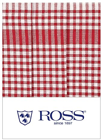 Ross 3er Pack Baumwoll-Geschirrtücher Bauernkaro rot, 50x70 cm