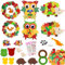 JOYEASE Filz Bastelset Herbst, 6 Stück Owl Igel Bastelset, Herbst Basteln für Kinder, Herbst Kränze Kreativsets zum Basteln, Herbstdeko Basteln Kinder