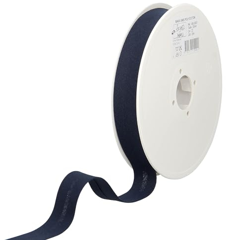 Les Petits Rubans Schrägband – 20 mm breit, gefaltet 10 mm, 25 m Rolle, 50% Baumwolle, 50% Polyester, Bordüre zum Nähen, Banner, Polster, Möbel, Paspeln, Kleidung, Decken