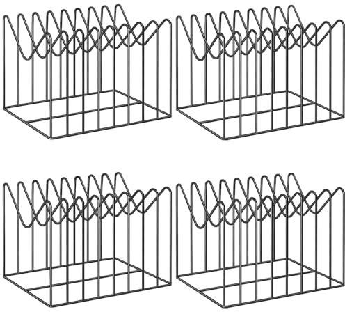 Vanulee Aktenordner für Schreibtisch, Aktenordner, Ständer, Schreibtisch-Aufzeichnung/Klemmbrett-Halter, 8 Fächer, kratzfest, Pilling/Rost, stabile Metallhalterung, Schwarz
