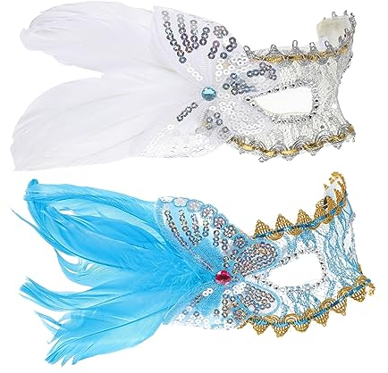 SHERCHPRY 2St Tanzmaske halloween masken halloweenmaske eyemask helloweenmaske eyepatches karnevalsmaske Partymaske under eye patches augenmasken halbmaske eye mask bilden Venedig Kind Stoff