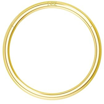 OUFER Body Piercing Nose Ring Hoop 20G Nose Ring Hinged Segment Helix Lip Rings Thin Nose Hoop Piercing Gold Cartilage Daith Rook Septum Tragus Conch Earrings Jewellery