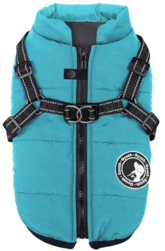 Gyuzh Hundemantel mit Geschirr - wasserdicht, Winterjacke für kleine, mittelgroße und große Hunde
