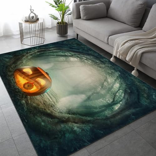 DILANI Teppich Wohnzimmer Schlafzimmer 3D Dschungel Teppich Kinderzimmer Kurzflor Teppiche rutschfeste Spielteppiche Tropische Pflanzen Flauschig Weich Soft Flanell Outdoor Carpet Matte 180x240 cm