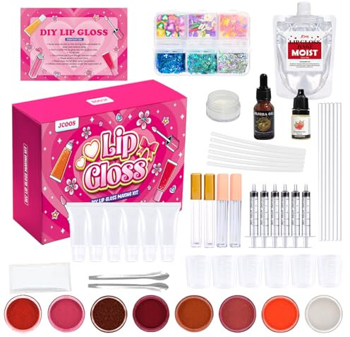 Lipgloss Selber Machen, JUYRLE Lippenstift Making Kit, Ungiftig DIY Lipgloss Set Mädchen Selber Machen, Lustiges Lip Gloss Kosmetik Make up Geschenk für Frauen/Kinder