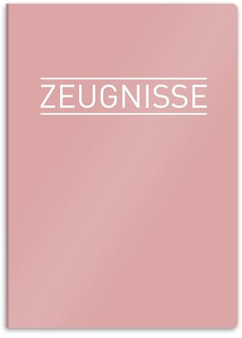 itenga Zeugnismappe mit Motiv DIN A4 stabile Dokumentenmappe Sichtbuch für Zeugnisse - 20 stabile Hüllen - für Kinder Jugendliche Schüler Mädchen Jungen (Motiv pastellrosa)