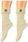 BF Souvenirs Damen und Herren Trachtensocken im modernen Landhaus-Stil mit Edelweiß-Pin – handgekettelte Naht – Qualitätssocken mit Leinen Anteil – Oktoberfest Volksfest Tracht Landhaus