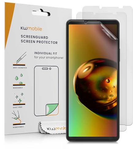 kwmobile 3X Folie matt kompatibel mit Sony Xperia 10 VI - Displayschutzfolie Schutzfolie - Displayschutz Displayfolie entspiegelt