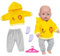 Varkage Puppenkleidung 36-43 cm, Kleidung Outfits für Baby Puppen, 1 Animal Element Kapuzensweatshirt+ 1 Graue Hose + 1 Paar Socken +1 Hänger für Kinder