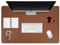 PRO Schreibtischunterlage aus Leder & Wildleder | Rutschfeste XXL Büro-Unterlage (60x40cm) | Multifunktionales Mauspad mit Schreibtischschutz für Home-Office & Laptop-Arbeit | Elegantes Braun