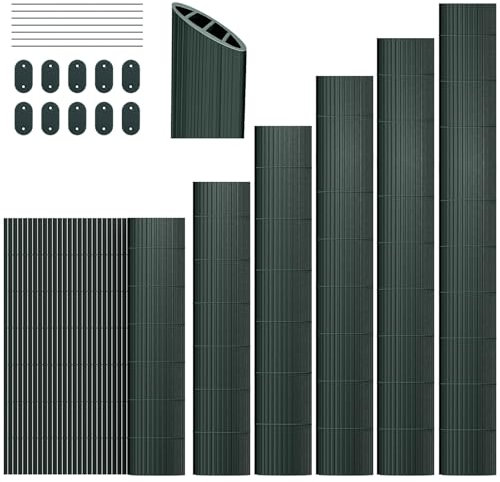 INMOZATA PVC Sichtschutzmatte 90x300cm mit Dreifach Verstärkung Innen, Balkon Sichtschutz Garten Zaun Sichtschutz mit Kabelbindern,Windschutz Wasserdicht ohne Bohren für Balkon Garten Terrasse-Grün