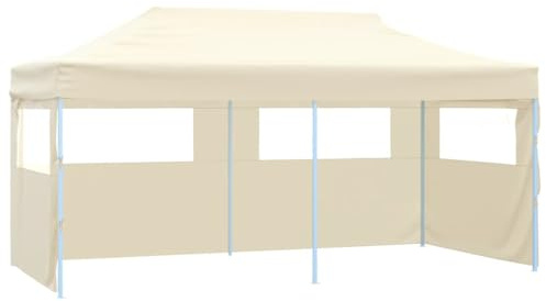 Tenda di ricezione pieghevole 3x6 metri con 4 pareti laterali con finestre trasparenti, tenda da sole esterna in tessuto Oxford 600D rivestito in PVC, struttura in acciaio verniciato a polvere